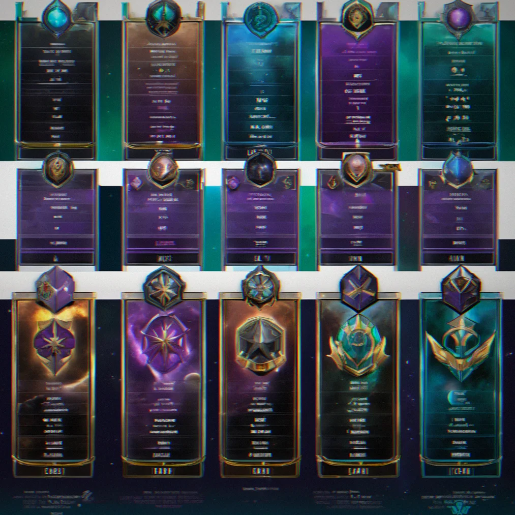 Vertical rank progression ladder showing insignia upgrades from Cadet through Mid-Tier Commander to Admiral, with seasonal cosmetic rewards